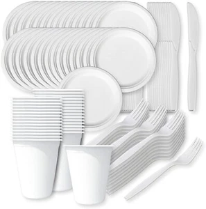 Linario hochwertiges Einweg Grillgeschirr und mehrweg Besteck Set, plastikfrei - Bild 1 von 6