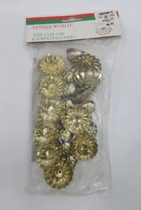 Vintage Kurt Adler Germania Babbo Natale Mondo 10 Albero di Natale Oro Clipon Portacandele - Foto 1 di 8