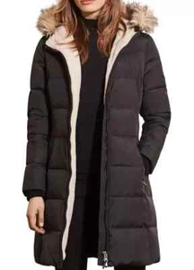 Size M Lauren Ralph Lauren Women's Quilted Puffer Down Hooded Parka Coat Black - Picture 1 of 12
