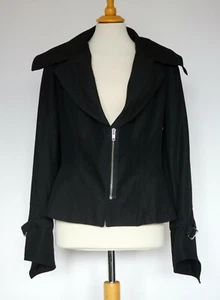 Ivan Grundahl Black Zip Wool Blend Light Jacket, Size:38 - Picture 1 of 5