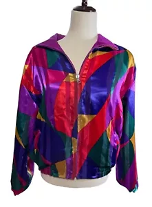 American Designer Styles ADS Womens Reversible Full Zip Bomber Jacket Size Small - Picture 1 of 16