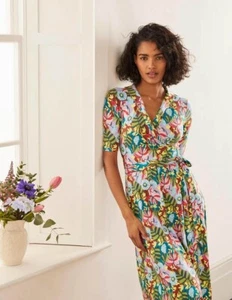 Boden Size 12R Lavinia Jersey Wrap Dress -Multicoloured-JO700-Q1 - Picture 1 of 5