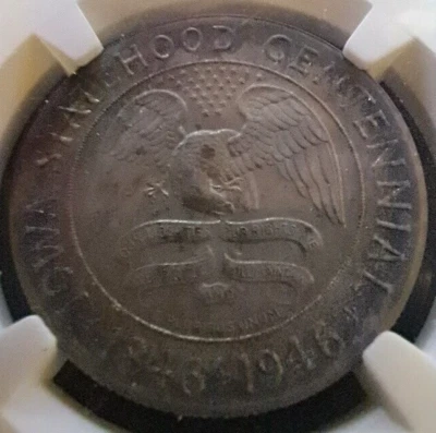 1946 IOWA MS66 SILVER COMMEMORATIVE 50C  CRAZILY DARK TONED - Image 1 of 4