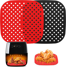 2 Pezzi Carta Forno Tappetino Riutilizzabili in Silicone per Friggitrice Ad Aria
