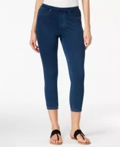 Style & Co Knit Capri Jeggings Women's S Medium Wash Elastic Waistband Pullon - Picture 1 of 16