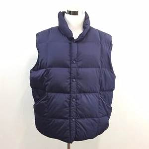 Chaleco acolchado Lands End para hombre talla XL (46-48) azul plumón de ganso frente a presión ligero  - Imagen 1 de 10
