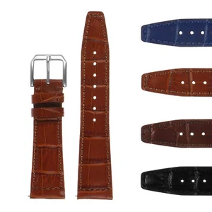 DASSARI Premium Crocodile Embossed Leather Watch Band - Quick Release Strap - Picture 1 of 19