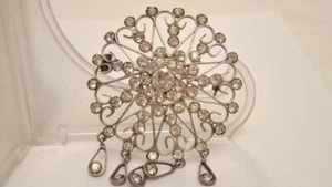 Vintage Brooch Snowflake Natural Stone 875 Star 4ХЮ Silver Kharkov Jewelry USSR - Picture 1 of 10
