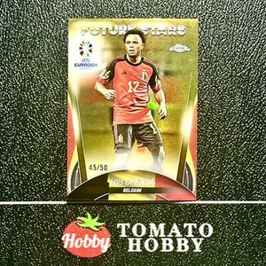 TOPPS CHROME UEFA EURO 2024 LOIS OPENDA /50 GOLD REFRACTOR BELGIUM - Picture 1 of 2