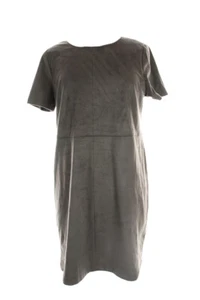 Vince Camuto New Grey Short-Sleeve Faux-Suede Shift Dress 4 $149 - Picture 1 of 2