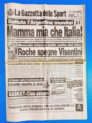 Gazette Dello Sport 1 Décembre 1987 Juventus-Cesena - Sampdora