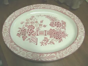VTG. RED & WHITE WOODS & SON 12" L VANCANTON WOODSWARE ENGLAND SERVING PLATTER - Picture 1 of 8