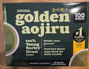 ๐NEW๐ Golden Aojiru -100% Young Barley Green Grass Juice Powder 3g X 100 PACK - Picture 1 of 9