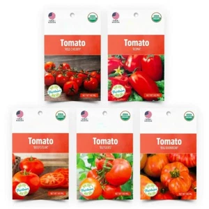 Organic Heirloom Tomato Vegetable Seeds Variety (5-Pack) - Picture 1 of 8