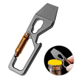 Titanium Carabiner Keychain with Bottle Opener for Outdoor Enthusiasts - Picture 1 of 8
