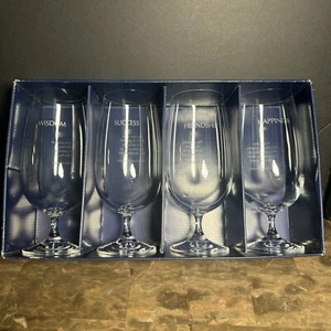 Mikasa Sentiments Iced Beverages Set Of 4 Imprinted 18 Oz - Picture 1 of 13