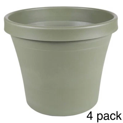 Terrapot verde claro 14" por Fiskars/Bloem - Pacote com 4 - FRETE GRÁTIS - Imagem 1 de 4