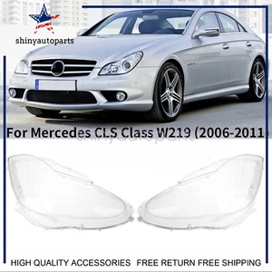Pair Headlight Lampshade Lens Cover For Mercedes Benz W219 CLS Class 2006-2011 - Picture 1 of 7
