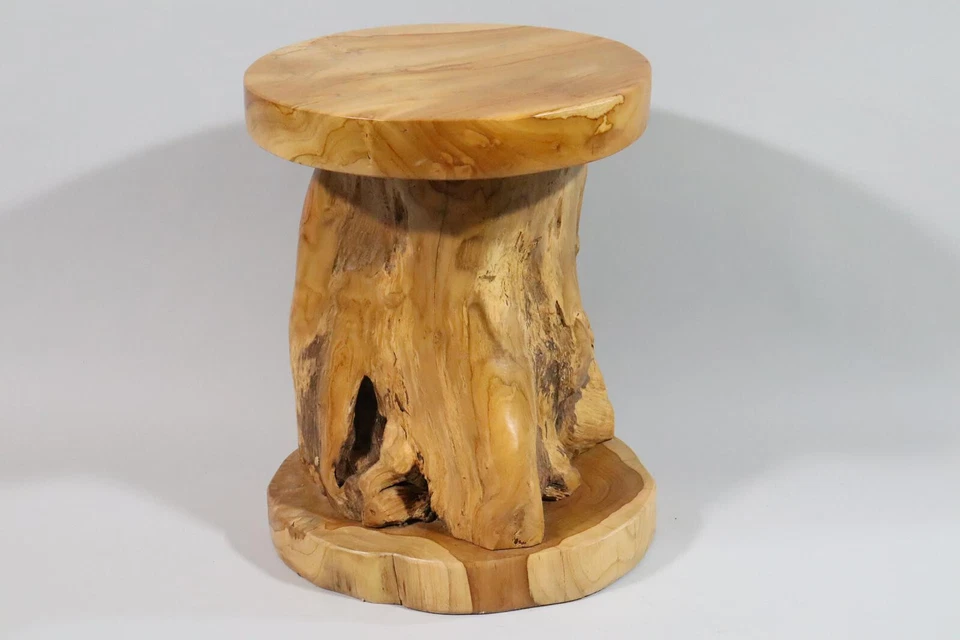 Design Hocker Sitzmöbel Blumenhocker Stuhl Wurzelholz Teakholz Unikat  (RE319) - Bild 1 von 4
