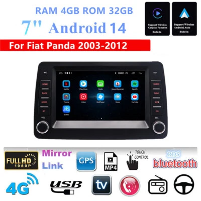7'' w/Carplay Android Car Stereo Radio GPS Navigation For Fiat Panda 2003 - 2012 - image 1 of 4
