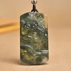 Ciondolo cristallo quarzo intagliato a mano Natural Il fantasma verde Tara Guanyin - Foto 1 di 6