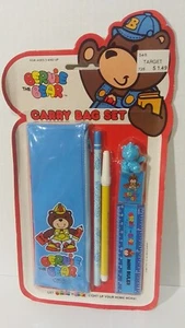 1988 Bernie The Bear Carry Bag Set Pencil Marker Eraser Ruler Vintage Target New - Picture 1 of 3