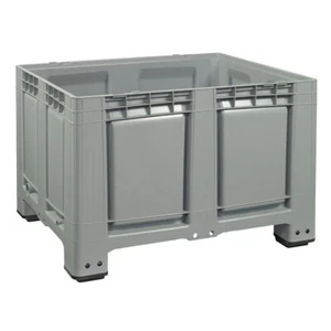 Palettenbox Großbehälter 1200x1000x790mm Palettenbehälter 4 Füße in grau - Bild 1 von 4