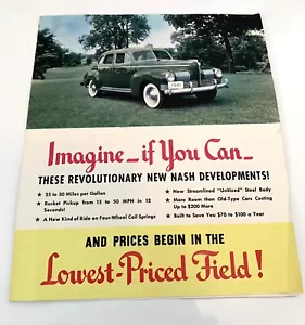 Brochure Pubblicitaria Vintage Originale 1941 Nash Grande Pieghevole Ambasciatore - Foto 1 di 4