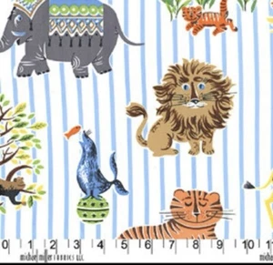 Michael Miller Animals Fabric Zoo/Circus Animals 1.5 Yards - Picture 1 of 2