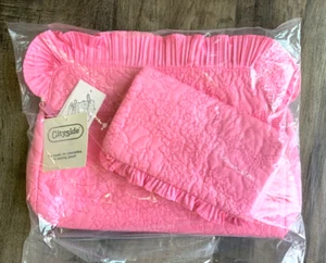 NUEVO (2) Organizadores de Bolsa de Viaje Mariposas Tela Acolchada Rosa Años 70 De Colección - Imagen 1 de 11