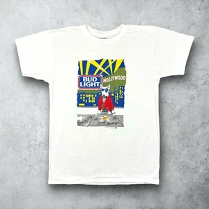 Vintage 80s Budweiser Spuds Mackenzie Bud Light Hollywood T-Shirt White Sz XL - Picture 1 of 5