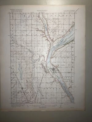 Mapa topográfico del USGS 1918 Peever Quadrangle Browns Valley Minnesota Dakota del Sur Foto 1 de 4