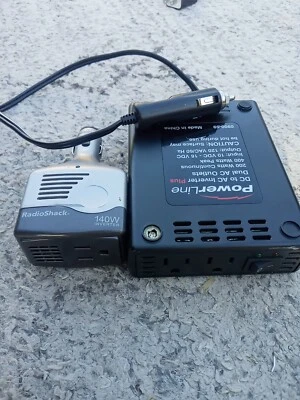 Car DC Converter PowerLine Mobile AC Outlet 200W DC to AC Two Items Not Tested - Image 1 of 4