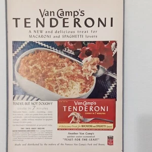 Casseruola pubblicitaria Van Camp's Tenderoni 1942 stampa festa per meno 14 x 10" colore - Foto 1 di 3