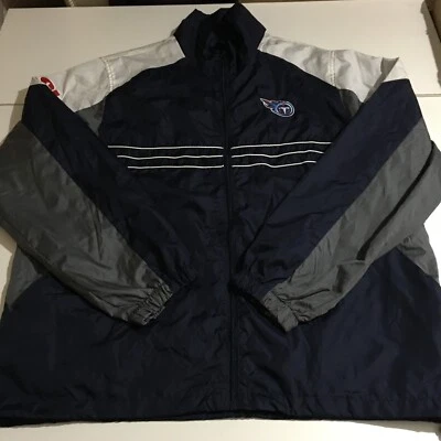 Reebok NFL Tennessee Titans Mens Large Full-Zip Windbreaker Jacket Blue - Image 1 of 4