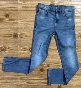 Zara Boys Slim Fit Straight Leg Blue Denim Jeans Adjustable Waist Boys Size 9/10 - Picture 1 of 14