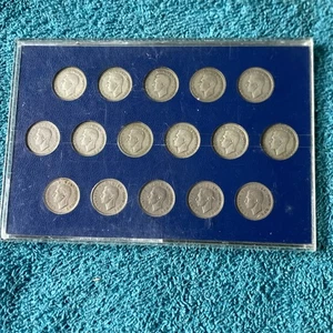 1937-1952 King George VI Sixpence Set in Plastic Case inc Silver & Key Date 1952 - Picture 1 of 7