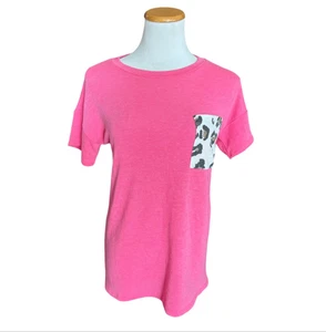 T-shirt donna First Love stampa animalier tasca casual - Taglia M - Foto 1 di 1