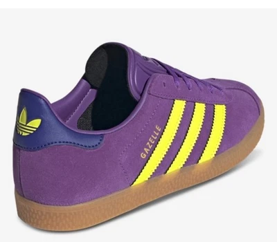 New Adidas Gazelle Size 12K Purple/Yellow New In Box  - Image 1 of 4