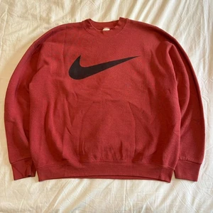 Vintage Bootleg Nike Sweatshirt Herren XL L Crewneck Big Swoosh Logo Rot 50/50 USA - Bild 1 von 13