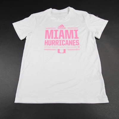 Miami Hurricanes adidas Short Sleeve Shirt Women's White New