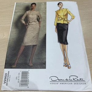 Vogue Pattern V2950 Oscar De La Renta - Petite Jacket Belt Skirt Size 6 8 10 12 - Picture 1 of 2