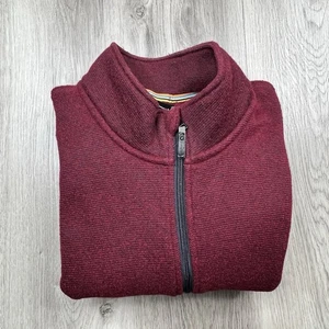 Smartwool Full Zip Hudson Trail Fleece Vest Mens Size L Large Red - Picture 1 of 9