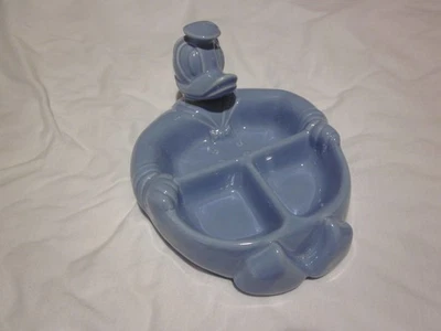 Plato dividido de vidrio vintage para bebé del pato Donald Foto 1 de 3