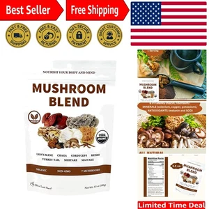 7 Pilzextrakt Pulver - USDA Bio Superfood Mischung mit Löwenmähne, Re... - Bild 1 von 7