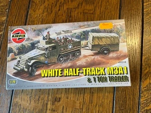 Airfix 1:76 White Half-Track M3A1 & 1 Ton Trailer WW2 Army Model Kit Sealed Bag - Picture 1 of 15