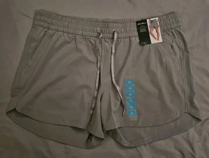 Pantalones Cortos Tecnológicos Tejidos Cintura Elástica Gris Eddie Bauer Para Mujer Talla XL NUEVOS CON ETIQUETAS - Imagen 1 de 7