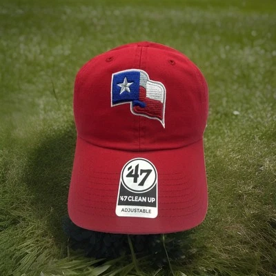 Texas Rangers '47 Brand Clean Up Flag Logo Promotional Strapback Cap H97 - Image 1 of 4