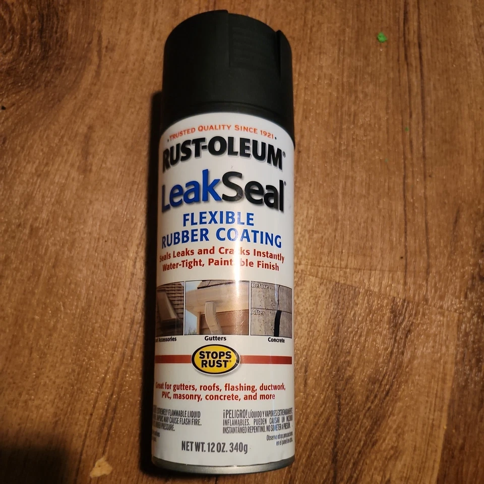 "Rust-Oleum 265494 12-Ounce Leak Seal Flexible Rubber Sealant, Black"
