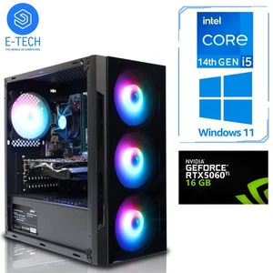 Gaming PC Intel i5 14400F 64GB DDR4 1TB M.2 16GB NVIDIA RTX 5060 Ti Wins 11 RGB - Picture 1 of 8